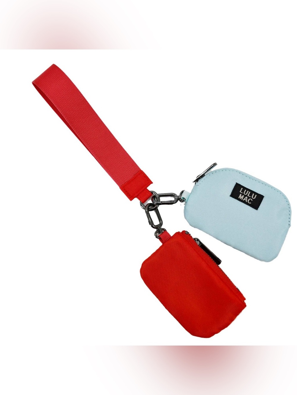Lulu Mac Butter And Light Pink Lulu Mac Double Pouch Wristlet  Pouch